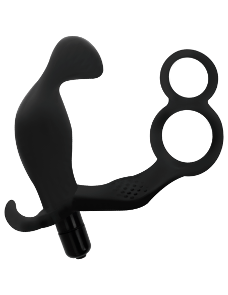 ADDICTED TOYS PLUG ANAL CON ANILLA DOBLE PENE Y TESTICULOS NEGRO