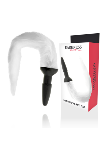 DARKNESS PLUG ANAL SILICONA CON COLA BLANCA DARKNESS PLUG ANAL SILICONA CON COLA BLANCA