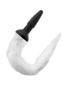 DARKNESS PLUG ANAL SILICONA CON COLA BLANCA 2