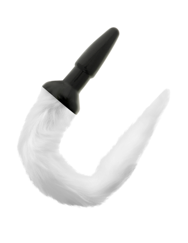 DARKNESS PLUG ANAL SILICONA CON COLA BLANCA