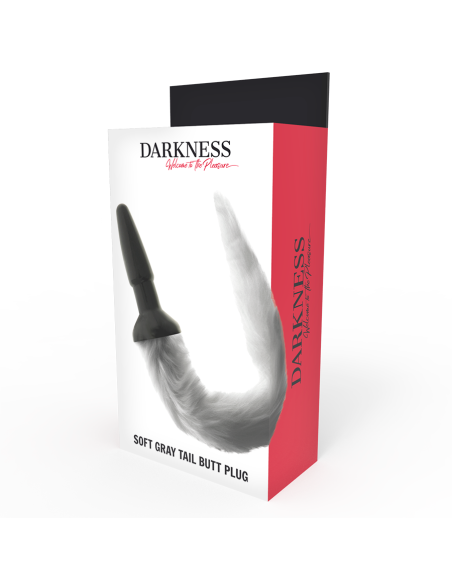 DARKNESS PLUG ANAL SILICONA CON COLA GRIS DARKNESS PLUG ANAL SILICONA CON COLA GRIS
