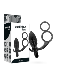 ADDICTED TOYS PLUG ANAL CON ANILLA DOBLE NEGRO