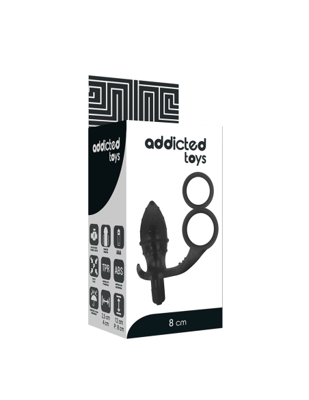 ADDICTED TOYS PLUG ANAL CON ANILLA DOBLE NEGRO