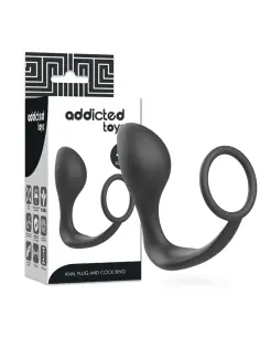 ADDICTED TOYS PLUG ANAL CON ANILLO SILICONA NEGRO