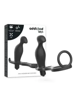 ADDICTED TOYS PLUG ANAL CON ANILLO SILICONA NEGRO 12 CM
