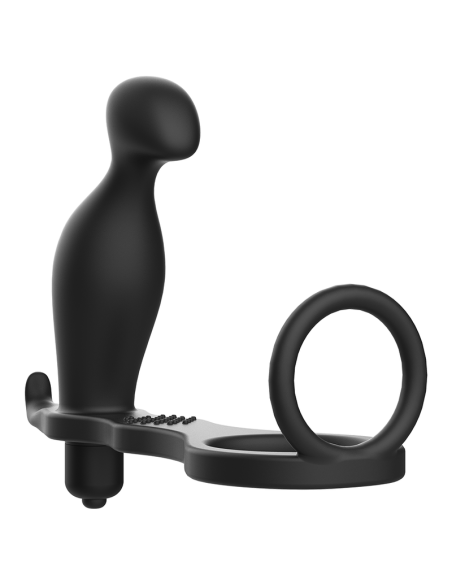 ADDICTED TOYS PLUG ANAL CON ANILLO SILICONA NEGRO 12 CM