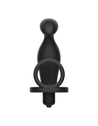 ADDICTED TOYS PLUG ANAL CON ANILLO SILICONA NEGRO 12 CM