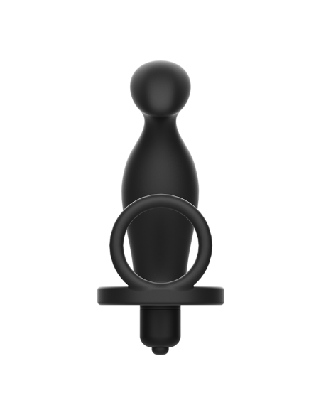ADDICTED TOYS PLUG ANAL CON ANILLO SILICONA NEGRO 12 CM