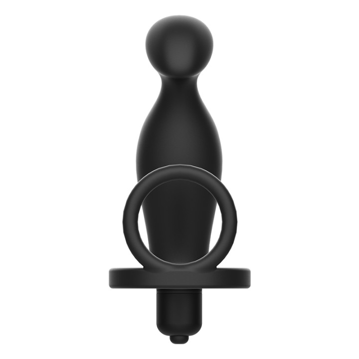 ADDICTED TOYS PLUG ANAL CON ANILLO SILICONA NEGRO 12 CM