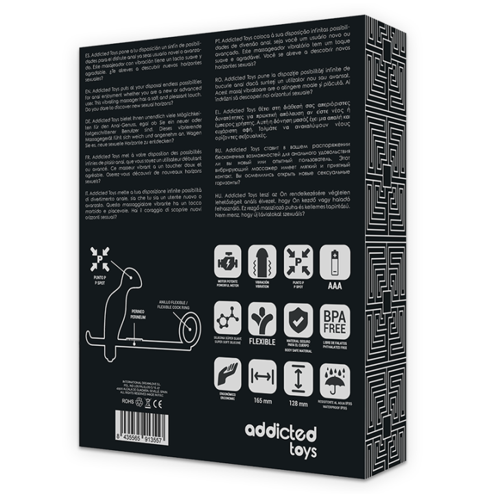 ADDICTED TOYS PLUG ANAL CON ANILLO SILICONA NEGRO 12 CM