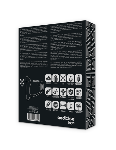 ADDICTED TOYS ANILLA PENE CON PLUG ANAL CONTROL REMOTO NEGRO RECARGABLE