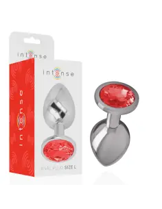 INTENSE PLUG ANAL METAL ALUMINIO CON CRISTAL ROJO TALLA L