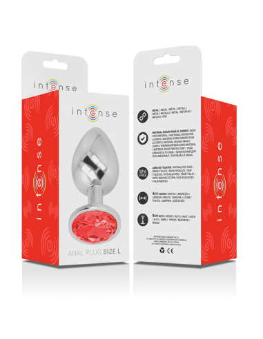 INTENSE PLUG ANAL METAL ALUMINIO CON CRISTAL ROJO TALLA L
