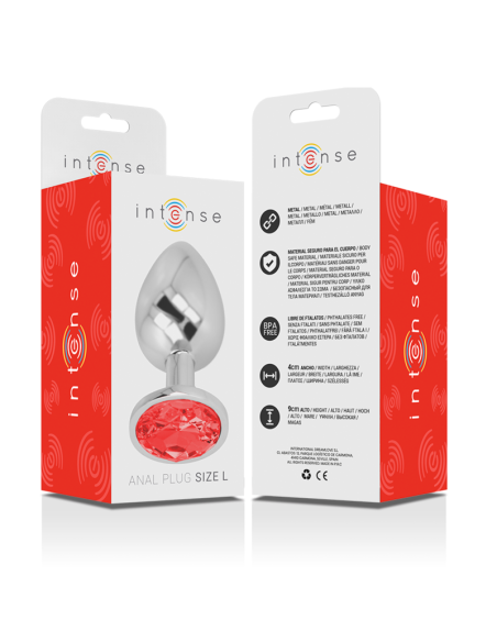 INTENSE PLUG ANAL METAL ALUMINIO CON CRISTAL ROJO TALLA L INTENSE PLUG ANAL METAL ALUMINIO CON CRISTAL ROJO TALLA L