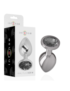 INTENSE PLUG ANAL METAL ALUMINIO CON CRISTAL NEGRO TALLA M