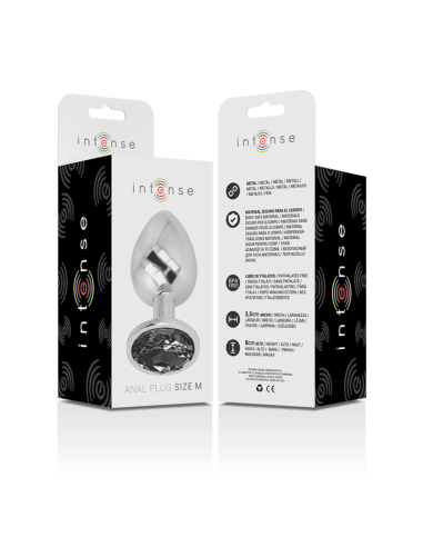 INTENSE PLUG ANAL METAL ALUMINIO CON CRISTAL NEGRO TALLA M