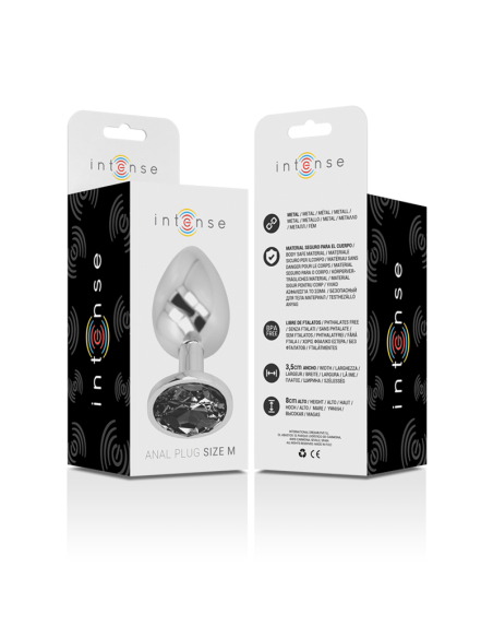 INTENSE PLUG ANAL METAL ALUMINIO CON CRISTAL NEGRO TALLA M INTENSE PLUG ANAL METAL ALUMINIO CON CRISTAL NEGRO TALLA M