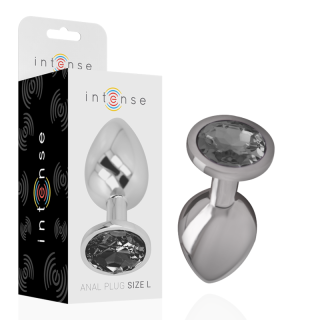INTENSE PLUG ANAL METAL ALUMINIO CON CRISTAL NEGRO TALLA L