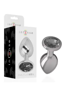 INTENSE PLUG ANAL METAL ALUMINIO CON CRISTAL NEGRO TALLA L