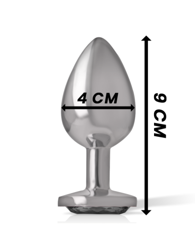 INTENSE PLUG ANAL METAL ALUMINIO CON CRISTAL NEGRO TALLA L