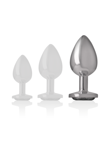 INTENSE PLUG ANAL METAL ALUMINIO CON CRISTAL NEGRO TALLA L