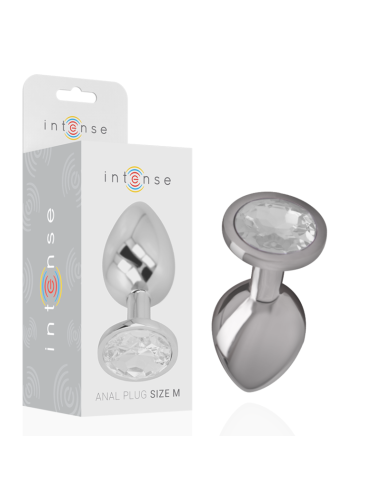 INTENSE PLUG ANAL METAL ALUMINIO CON CRISTAL PLATA TALLA M