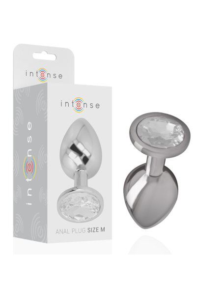 INTENSE PLUG ANAL METAL ALUMINIO CON CRISTAL PLATA TALLA M INTENSE PLUG ANAL METAL ALUMINIO CON CRISTAL PLATA TALLA M