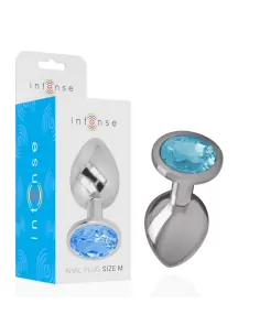 INTENSE PLUG ANAL METAL ALUMINIO CON CRISTAL AZUL TALLA M