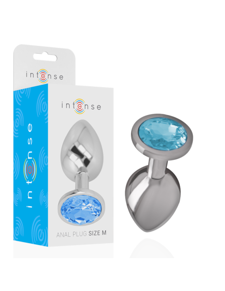 INTENSE PLUG ANAL METAL ALUMINIO CON CRISTAL AZUL TALLA M INTENSE PLUG ANAL METAL ALUMINIO CON CRISTAL AZUL TALLA M