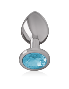 INTENSE PLUG ANAL METAL ALUMINIO CON CRISTAL AZUL TALLA M 2