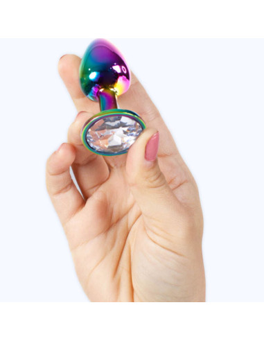 SECRETPLAY METAL BUTT PLUG MULTICOLOR TALLA S 7 CM