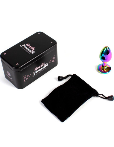 SECRETPLAY METAL BUTT PLUG MULTICOLOR TALLA S 7 CM