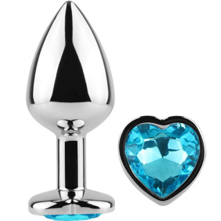 SECRETPLAY METAL BUTT PLUG CORAZON AZUL TALLA S 7 CM