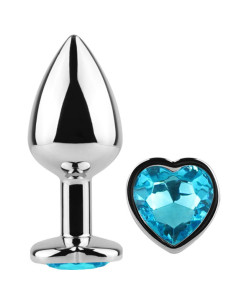 SECRETPLAY METAL BUTT PLUG CORAZON AZUL TALLA S 7 CM