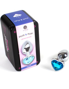 SECRETPLAY METAL BUTT PLUG CORAZON AZUL TALLA S 7 CM 2