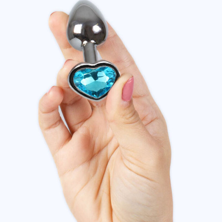 SECRETPLAY METAL BUTT PLUG CORAZON AZUL TALLA S 7 CM