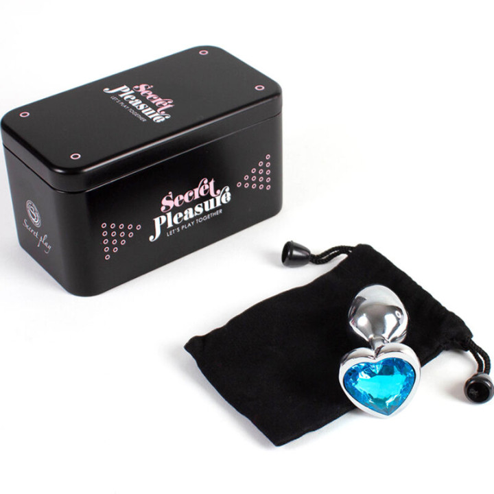 SECRETPLAY METAL BUTT PLUG CORAZON AZUL TALLA S 7 CM
