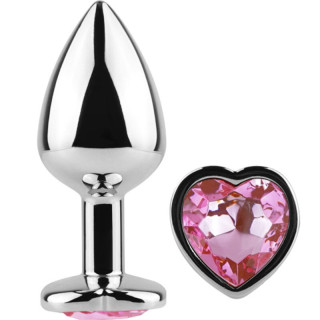 SECRETPLAY METAL BUTT PLUG CORAZON FUCSIA TALLA S 7 CM