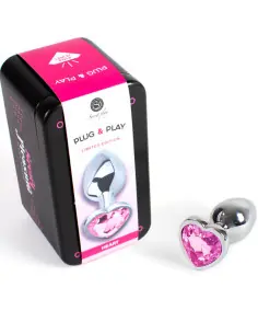 SECRETPLAY METAL BUTT PLUG CORAZON FUCSIA TALLA S 7 CM 2
