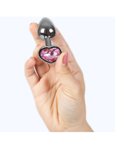 SECRETPLAY METAL BUTT PLUG CORAZON FUCSIA TALLA S 7 CM