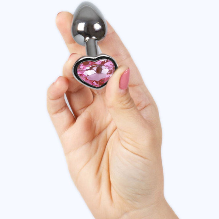 SECRETPLAY METAL BUTT PLUG CORAZON FUCSIA TALLA S 7 CM