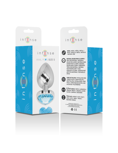 INTENSE PLUG ANAL METAL ALUMINIO CORAZON AZUL TALLA S