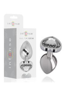 INTENSE PLUG ANAL METAL ALUMINIO CORAZON BLANCO TALLA M