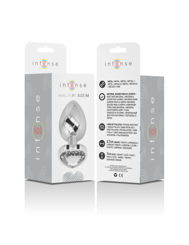 INTENSE PLUG ANAL METAL ALUMINIO CORAZON BLANCO TALLA M
