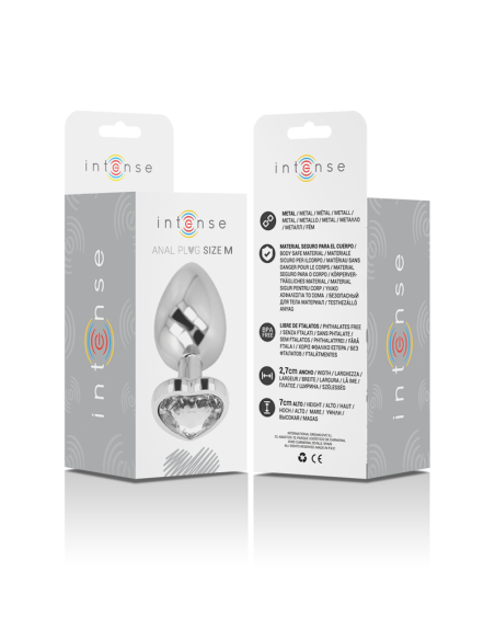 INTENSE PLUG ANAL METAL ALUMINIO CORAZON BLANCO TALLA M