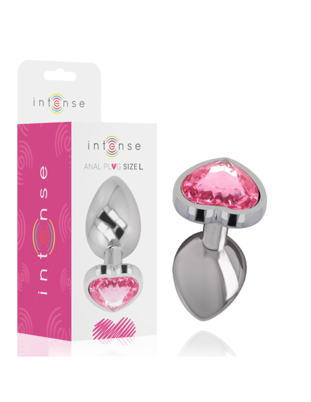 INTENSE PLUG ANAL METAL ALUMINIO CORAZON ROSA TALLA L