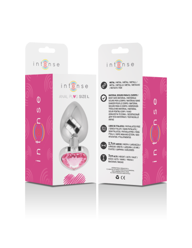 INTENSE PLUG ANAL METAL ALUMINIO CORAZON ROSA TALLA L