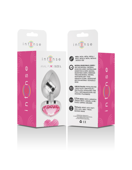 INTENSE PLUG ANAL METAL ALUMINIO CORAZON ROSA TALLA L