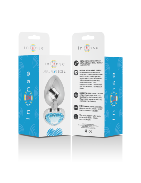 INTENSE PLUG ANAL METAL ALUMINIO CORAZON AZUL TALLA L INTENSE PLUG ANAL METAL ALUMINIO CORAZON AZUL TALLA L