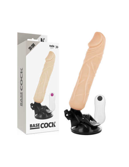 BASECOCK VIBRADOR REALASTICO CONTROL REMOTO NATURAL 20 CM O 4 CM